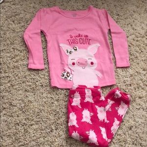 Carter’s “I woke up this cute” pink pig pajamas